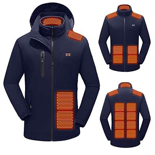 Chaqueta calefactable para hombre ideal para esquí invernal y rutas de senderismo con capucha