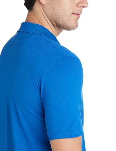 Image of Allen Solly Men's Jacquard Polo T‑Shirt | Regular Fit | Polycotton Blend | Textured Knit | Smart Casual Style