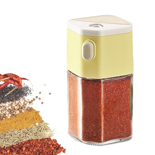 Botellas para condimentos recargables – Salero y especias con mecanismo de prensado, dispensador cuantitativo para condimentos | Botellas cocteleras de cocina para una cocción precisa, tarros organize
