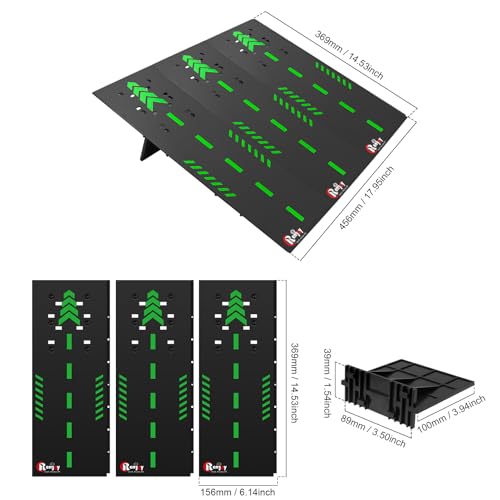 RC Car Jump Ramp Takeoff Board RC Ramp for Jumping Stunt Playset for 1/12 1/14 1/16 1/18 1/24 Remote Control Car (Black)
