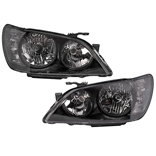Image of TRQ Performance Driver and Passenger Side Headlight Assembly Set Compatible with 01-05 Lexus IS300