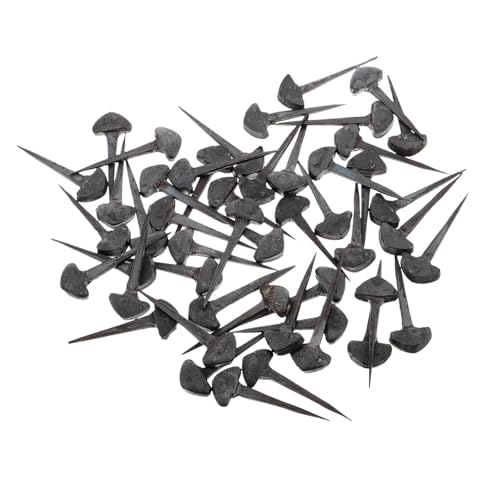 Gogogmee Horseshoe Stakes 50pcs Iron Horseshoe Nails Metal Horse Equipment for Farriers Horseshoeing Tool Set
