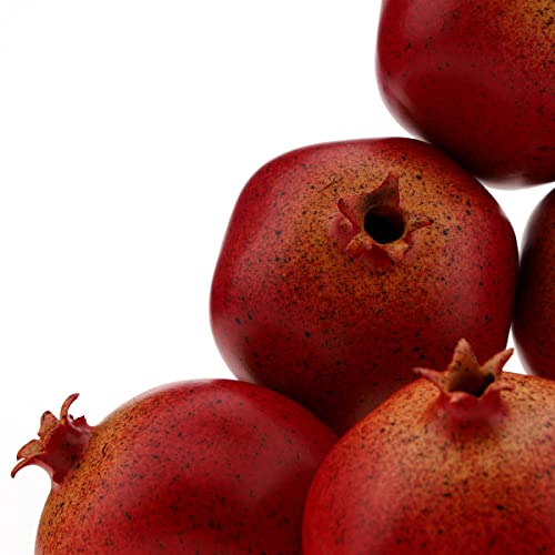 Meiwlong 6Pcs Fake Pomegranate Home Kitchen Decoration Lifelike Realistic Simulation Artificial Fruit Cabinet Harvest Indoor Festival Party Weddings Display Photography Props #TOP1