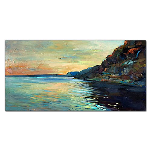 Tableau en verre 100x50 cm falaises marines paysage marin en verre trempé