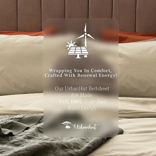 URBANHUT 100% Cotton Sheets Queen Size, for Everyday Use - Sand by URBANHUT - Used condition - Image 7