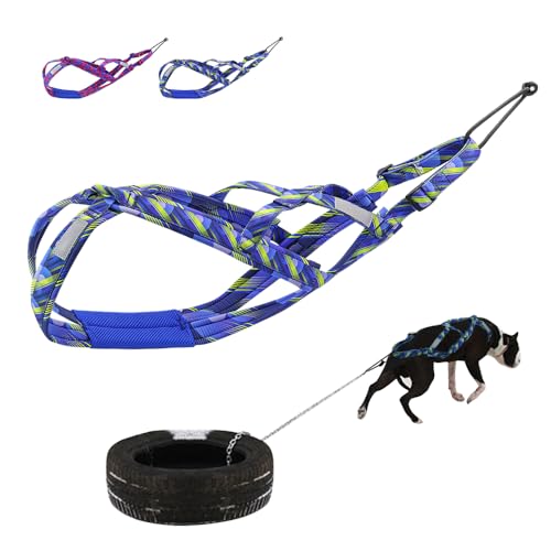 PET ARTIST Dog Weight Pulling Harness,Speed Training,Work Out Dog Sled Harness for Medium,Large Dogs,Blue,XL