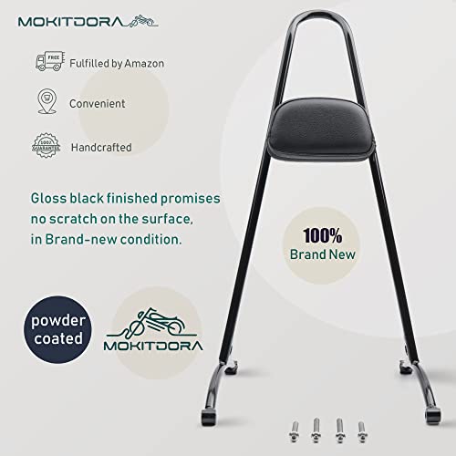 Mokitdora 20” Tall Sportster Sissy Bar Detachable Backrest With Pad For 1996-2003 Harley Sportster Xl 883 1200 Models, Black #TOP1
