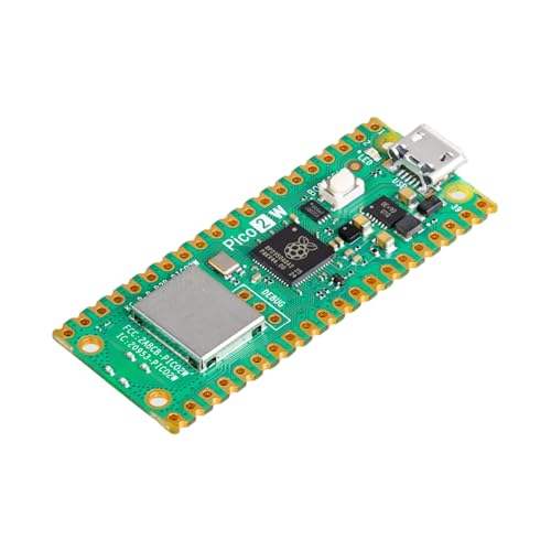 Pi Pico 2 W - RP2350 Microcontroller Board Bluetooth 5.2 WiFi Dual-Core ARM & RISC-V 150MHz CPU 520KB RAM 4MB Flash 26 GPIO C/C++ MicroPython and CircuitPython Support