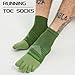 Sunew Toe Socks Men Women,Men's Viscose Made from Bamboo Toe Finger Ankle Running Socks Lightweight Breathable Quarter Athletic Socks for Run, Green 3 Pairs Large