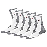 NAVYSPORT 5 Paar Herrensocken Sportsocken aus Baumwolle Unisex Socken, Melange Serie Weiß, 5er-Pack, EU 38-42
