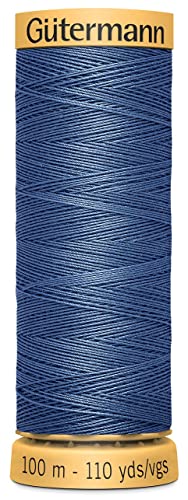 Hilo natural de algodón 110 yardas azul cielo oscuro miniatura 1