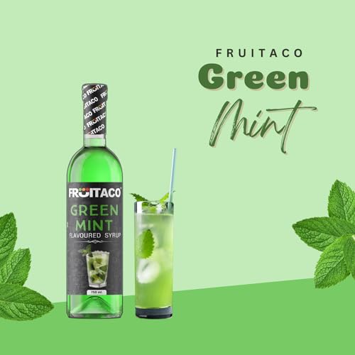 Image of Fruitaco Green Mint Syrup 750ML | Mixer for Mocktails, Cocktails, Drinks, Juices, Beverages | Non Alcoholic Mix (Pack of 1)