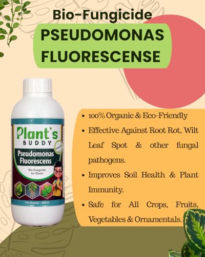 PLANT'S BUDDY Pseudomonas Fluorescens Liquid - 500ml (2×10⁹ CFU/ml) | Natural Bio-fungicide for plants home garden for Broad-Spectrum Fungal Disease Control | Bio - fungicide | Easy Application