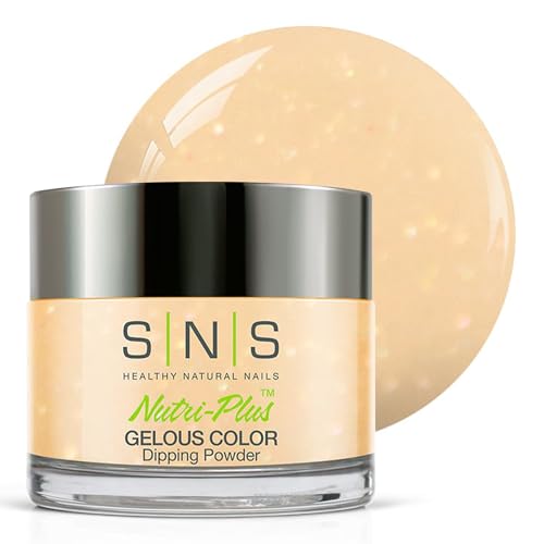 SNS Nail Dip Powder, Gelous Color Dipping Powder - Bling (Yellow/Cream, Shimmer) - Long-Lasting Dip Nail Color Lasts 14 Days - Low-Odor & No UV Lamp Required - 1oz