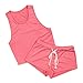 VamJump Womens Sports Outfit Sets 2 Piece Racerback Tank Top High Waist Shorts 2 Piece Sets Pink L
