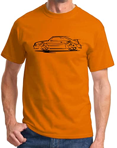 1993 Ford SVT Cobra Mustang 5.0 Redline Design Classic Print Tshirt XX-Large Orange