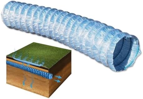 Flexible Corrugated French Drain Pipe - 33ft, 66ft, 98ft, 131ft, Non-Woven Fabric with Steel Wire, Permeable Garden Hose for Lawn & Sidewalk (10cm, 10m/32.8ft)
