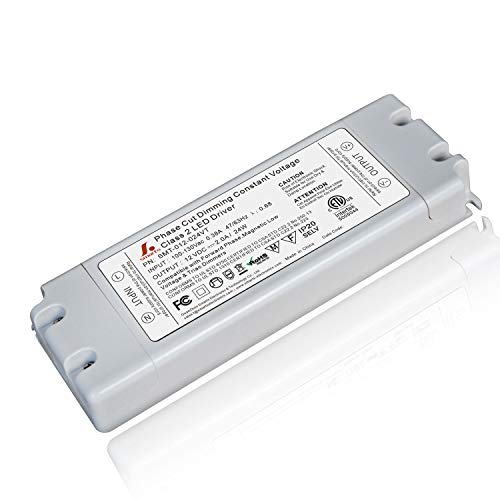 Smarts Electronics 24 Watt LED Dimmable Driver 100-130V AC-12V DC. Compatible with Lutron Dimmers and More for LED Strip Lights. Constant Voltage