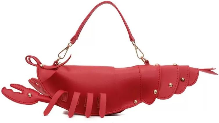 Cute 3D Lobster Shoulder Bag Crossbody Bag, Novelty Purse, Unique Animals Shaped Handbag for Women