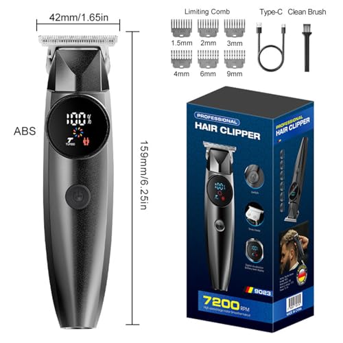 Hair Clippers,Ball Trimmer Pubic Hair Groomer Cordless Rechargeable Hair Clippers with LED Lighting Portable Body Grooming Travel for Him Dad（Black） — view 6