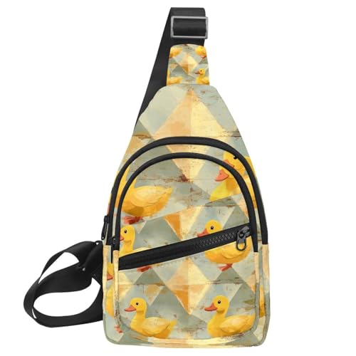 Sac à dos à bandoulière randonnée et voyage imprimé canards multicolores