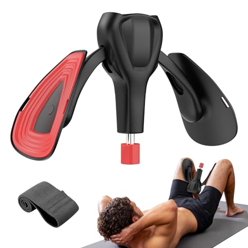 Dispositivo di Esercizio per Pavimento Pelvico Regolabile fino a 35 kg, Kegel Trainer per Interno Coscia e Glutei, Attrezzo Fitness per Casa per Uomo e Donna, con Fascia Elastica, Nero