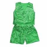 Generisch Glitzerweste – Jazz-Tanz-Performance Outfit für Moderne Bühnenmode mit Paillettenweste passender Hose – ideal für Auftritte feierliche Anlässe 3–15 Jahre Unisex (Green, 12-13 Years)