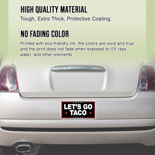 Image of Subtle Let's Go Taco Bumper Sticker Anti Funny Leftist Feminist Social Justice Human Rights Black Vinyl Decal for Car Truck, Waterproof UV-Resistant 7.5x3.75in