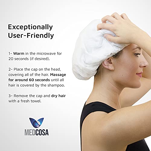 No Water Shampoo Caps | Hassle-Free Hair Washing Caps For Elderly | Shampoo Caps For Bedridden | Aloe, Vitamin E, Chamomile | 5-Pack From Medcosa #TOP2