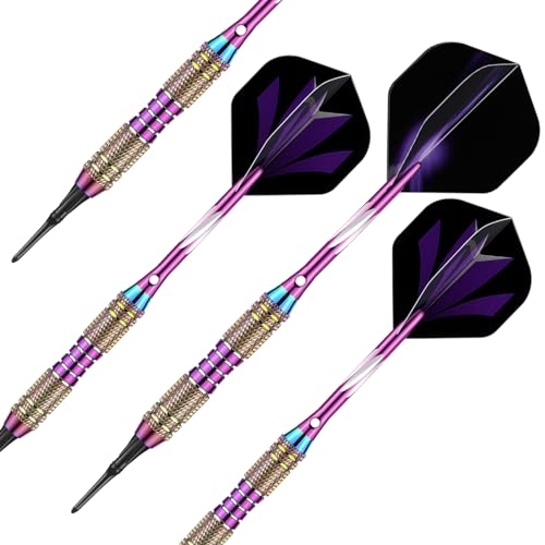 Sanfeng CYBR20-05 Soft Tip Darts Set 20 Gram Rainbow Brass Barrel Darts Plastic Tip thumb #5