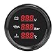 Digital, 52 Mm Spannung, Öldruck- und Temperaturanzeige, Rote Hintergrundbeleuchtung, Digitales Temperatur- und Öldruck-Voltmeter für Boot, Yacht, Wohnmobil, 9 Bis 32 VDC und