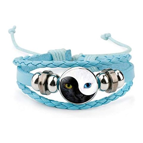 Womens Fashion Multi Cat Pictures Olive Bird Charms Bracelets Bangles Jewelry Handmade Cheap Bracelet for Kids Gifts, Leather Cover
