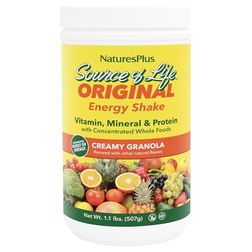 Image of NaturesPlus Source of Life Energy Shake, Creamy Granola - 1.1 lbs, Pack of 2 - Provides 13g Complete Protein, Vitamins & Minerals - Non-GMO, Gluten Free, Vegetarian - 26 Total Servings