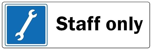 Kpcm Display Ltd Staff Only Safety Sign (L) - 1Mm Plastic Sign (300Mm X 100Mm)