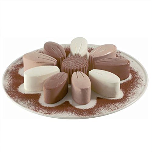 Image of PureBake Large Round Silicone Molds for Baking, 10 - Cavity Sun Flower Mould, Non-Stick Cake Pan for Mousse, Desserts, Candy, Soap & More - Food-Grade, Flexible, Oven & Freezer Safe