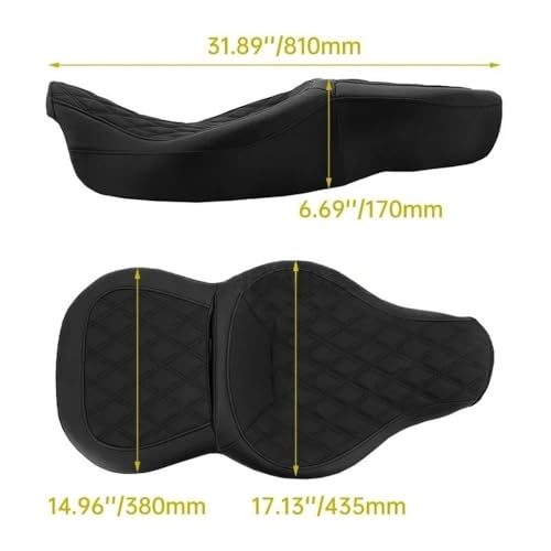 Asiento de pasajero y conductor perfil bajo con amortiguación para Touring CVO y Road King 4