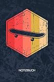 NOTIZBUCH: A5 Kariert - Skateboardliebhaber Heft - Skateboarding Notizheft 120 Seiten KARO - Retro Skater Notizblock Vintage Skateboard Motiv - Skater Geschenk