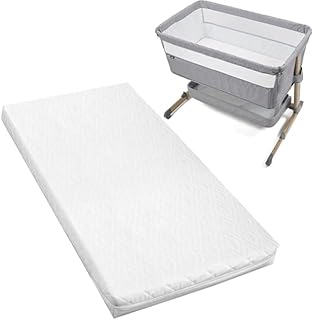 Brillars® Baby Mattress Fits/Compatible to Babylo Cozi Sleeper - Bedside Travel Cot Toddler Infant Bed Mattress - Hypoallergenic & Removable Quilt Cover (87 x 44 x 5cm)