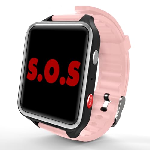 CPR Guardian One Touch - Alarma SOS para ancianos - Botón de llamada de emergencia para ancianos con llamadas de 2 vías - Botón SOS, teléfono, reloj - Sin aplicación, sin GPS (rosa)