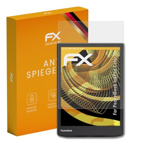 atFoliX Screen Protector compatible with PocketBook InkPad Color 3 Screen Protection Film, anti-reflective and shock-absorbing FX Protector Film (2X)