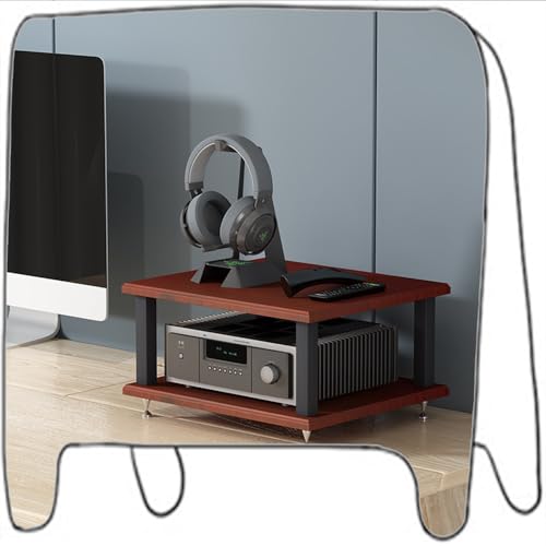 Tour audio à 4 niveaux support AV en bois noyer clair pour lecteur CD