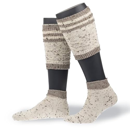 NORDPOL “Loferl” Trachtensocken Herren aus Schurwolle mit Wadenwärmern (|) – Frühlingsfest und Oktoberfest Herren Strümpfe Made in Germany