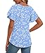 Anydoll Women's 2025 Summer Boho Tops Casual Chiffon Blouse V Neck Short Sleeve Floral ShirtsLarge