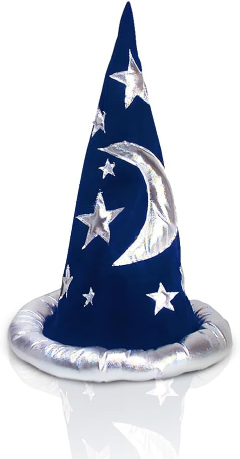 Funny Party Hats Funny Party Accessory Wizard Hat - Merlin Hat - Wizard Costume Accessories - Black Wizard Hat (Colorful)