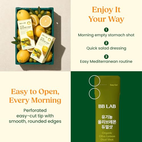 BB LAB Organic Olive & Lemon Dual Shot, 65:35 Ratio, Spanish Picual EVOO & NFC Lemon, 20g*10 Sticks - image 6