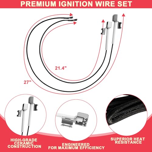 Image of DHLG-12 Grill Igniter Kit for Charbroil Grill Replacement Parts, 2-Outlet Push Button Electronic Ignition Module with Wires for Charbroil G432-8S01-W1 G470-5503-W1 Grill Parts, AAA Battery Required