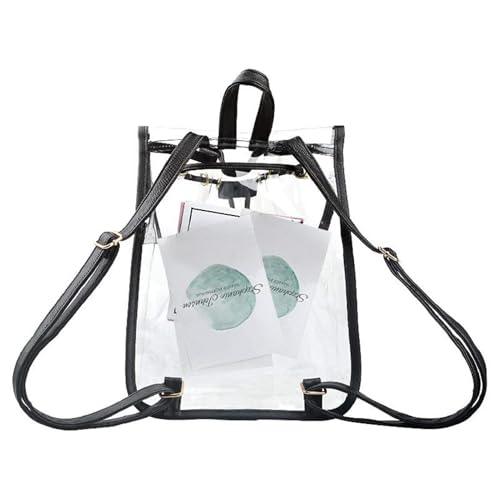 Mochila escolar transparente de PVC impermeable con asas reforzadas 7
