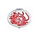 Papercut China Chinese Zodiac Monkey Art Mirror Portable Fold Hand Makeup Double Side Glasses