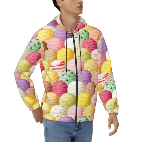 Sweat à capuche imprimé crème glacée vêtement homme doux