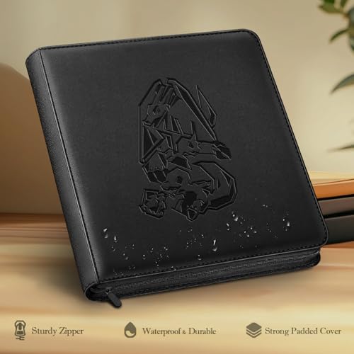 Ravaver Toploader Binder, Oversized 9 Pocket 252 Top loaders Holder with Side-Loading Sleeves for Trading Cards in 3\" x 4\" Toploader (Black) - Thumbnail 3
